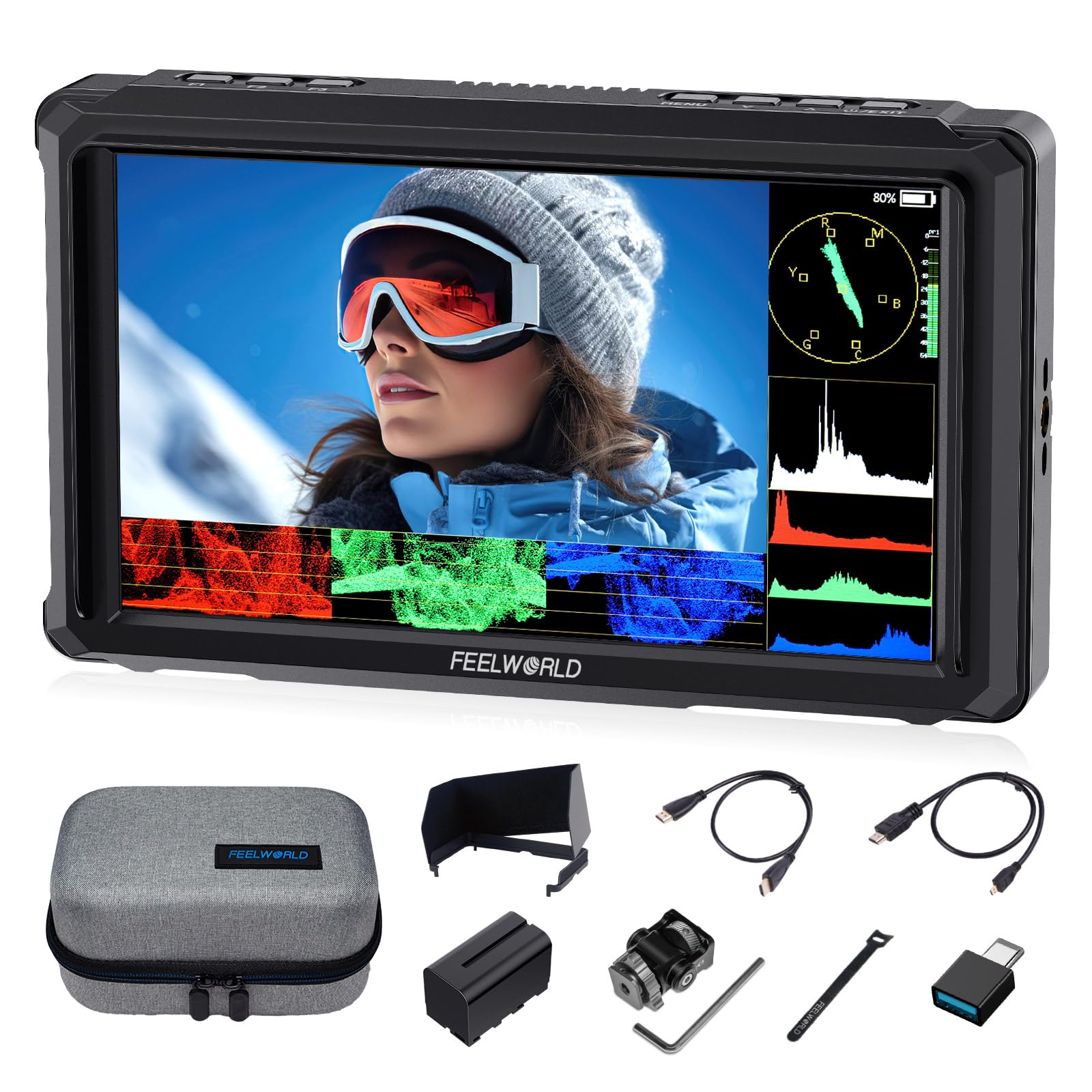 FEELWORLD FW568 PRO 6 Inch 1200 Nit DSLR Camera Field Monitor with